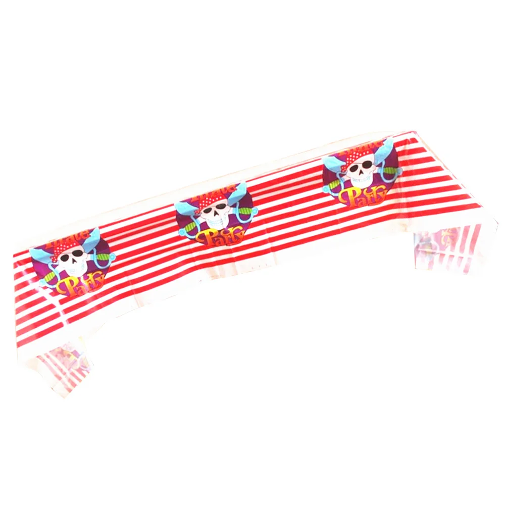 

Party Tablecloth Disposable Table Covers PE Pirate Tablecloths Table Decor Party Supplies Holiday Decorations (Red)