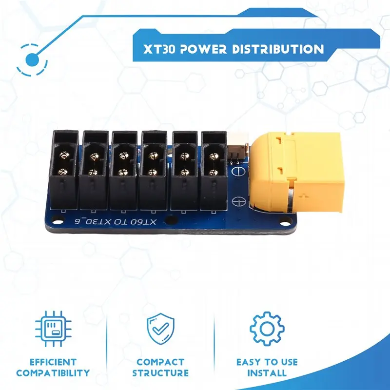 M51K-For RC Robot Remote Control Compatible 6 Channel XT30 Power Distribution Module CAN Protocol Power Splitter Board