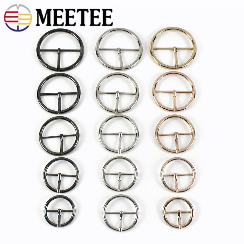 4pcs Meetee 20-70mm Round Metal Belt Buckle Adjust Pin Buckles DIY Women Coat Sewing Buttons for Bags Clothing Decor Accessories