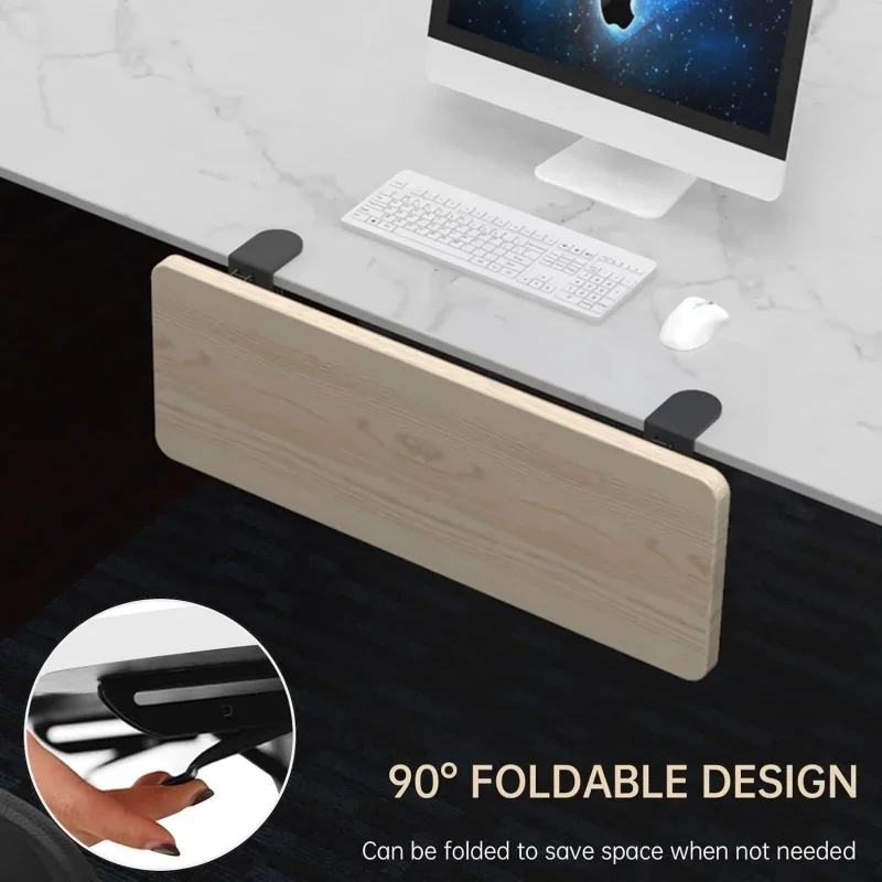 yes2PCS Desktop Foldable Expansion Stand,No-Drill Hole Desk Extension Stand,Space-Saving Platform Extender,Drilling-Free Bracket