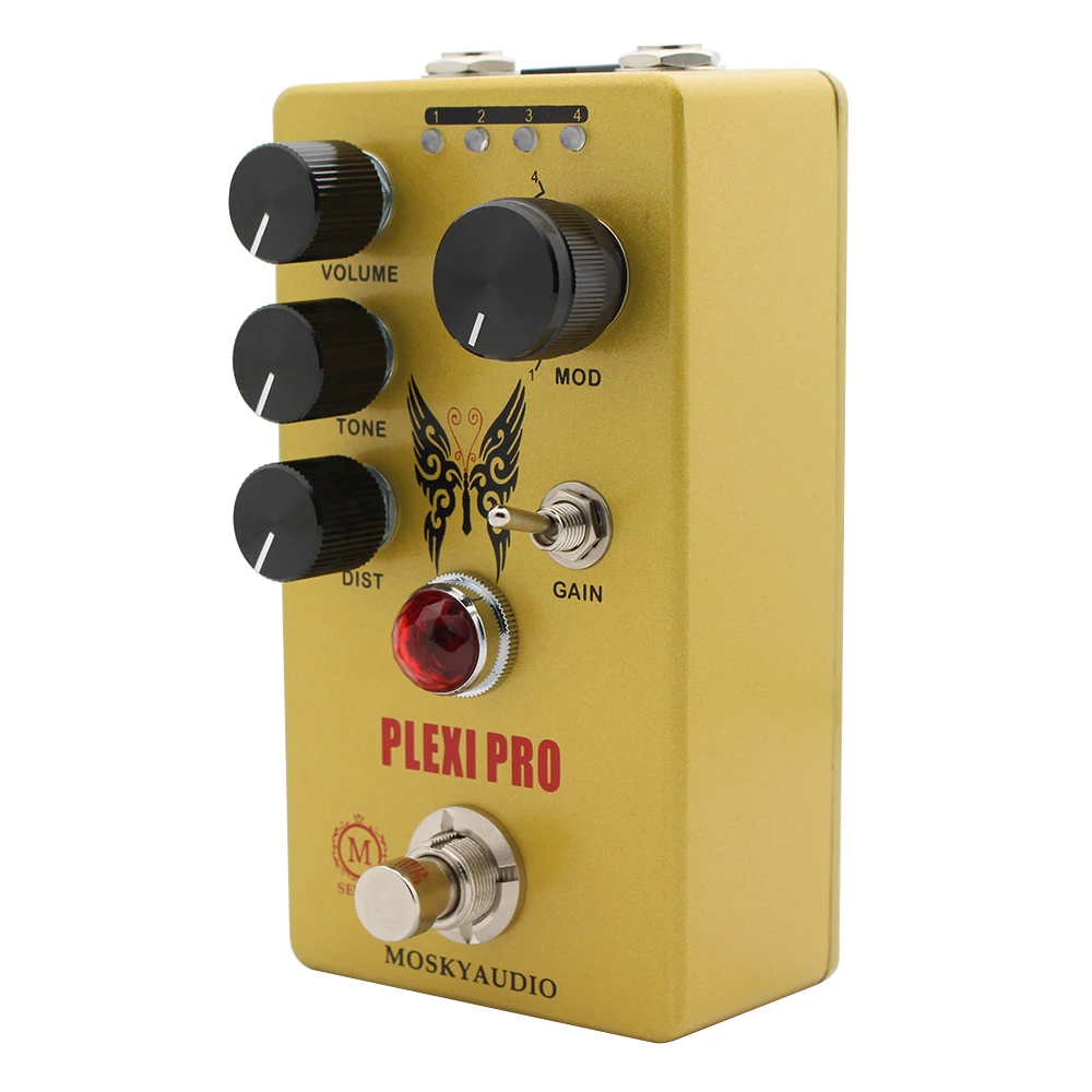 MOSKYAUDIO-PLEXI PRO Guitar Bass Effect Pedal Overspeed Distortion Pedal with True Bypass Instrument Tone Adjustment Accessories