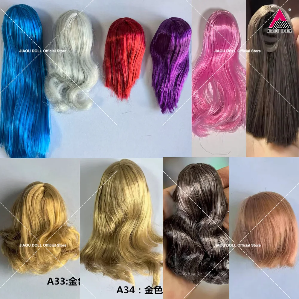 Peluca de Cabello Largo para Muñeca a Escala 1/6, Cabello Lacio, Rizado y Ondulado, Compatible con Muñecas de 12 Pulgadas, YMT TOYS, gactoys, Figura de Acción Femenina, Cabeza de Muñeca, Juguetes