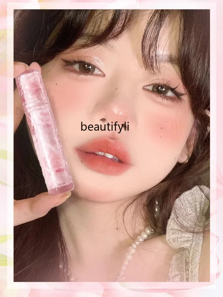 yj Small Pink Yarn Ice Crack Fog Point Lip Lacquer Lip Balm Tender Lipstick Matte Finish Velvet Lip Mud