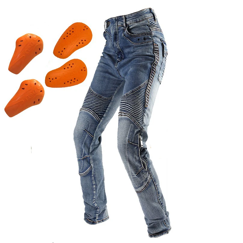 New Light Blue Kevlar Motorcycle Pants Men Protective Moto Jeans Zipper Gear Smoke Grey Motocross Trousers Mens Motorbike Pants