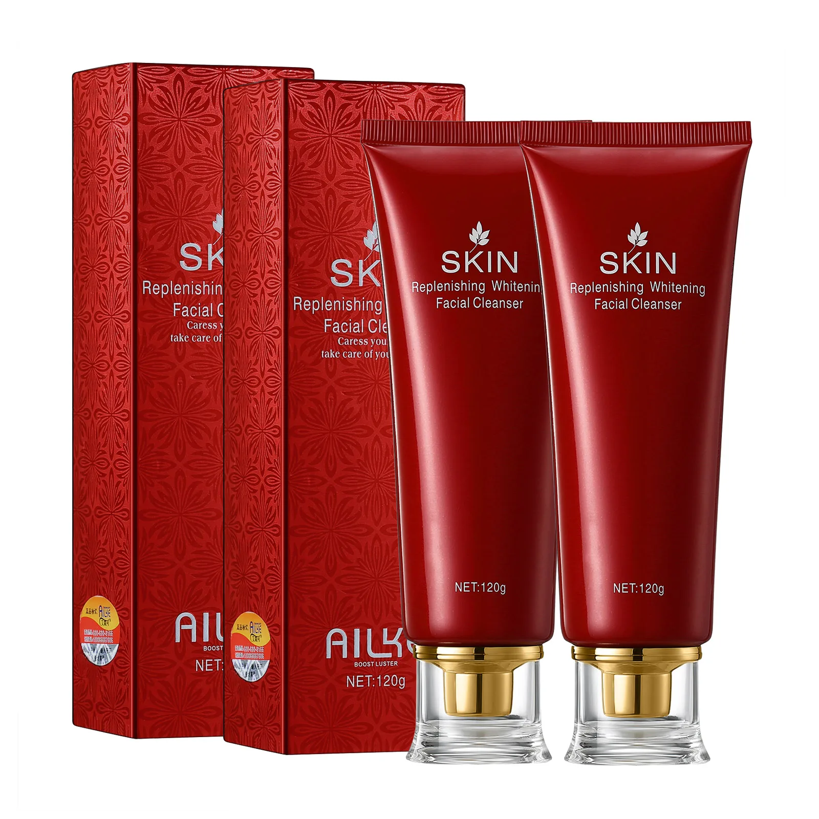

AILKE Replenishing Whitening Facial Cleanser, Deep Clean Daily Face Wash, осветление, удаление грязи, жирности и остатков макияжа, 120 мл