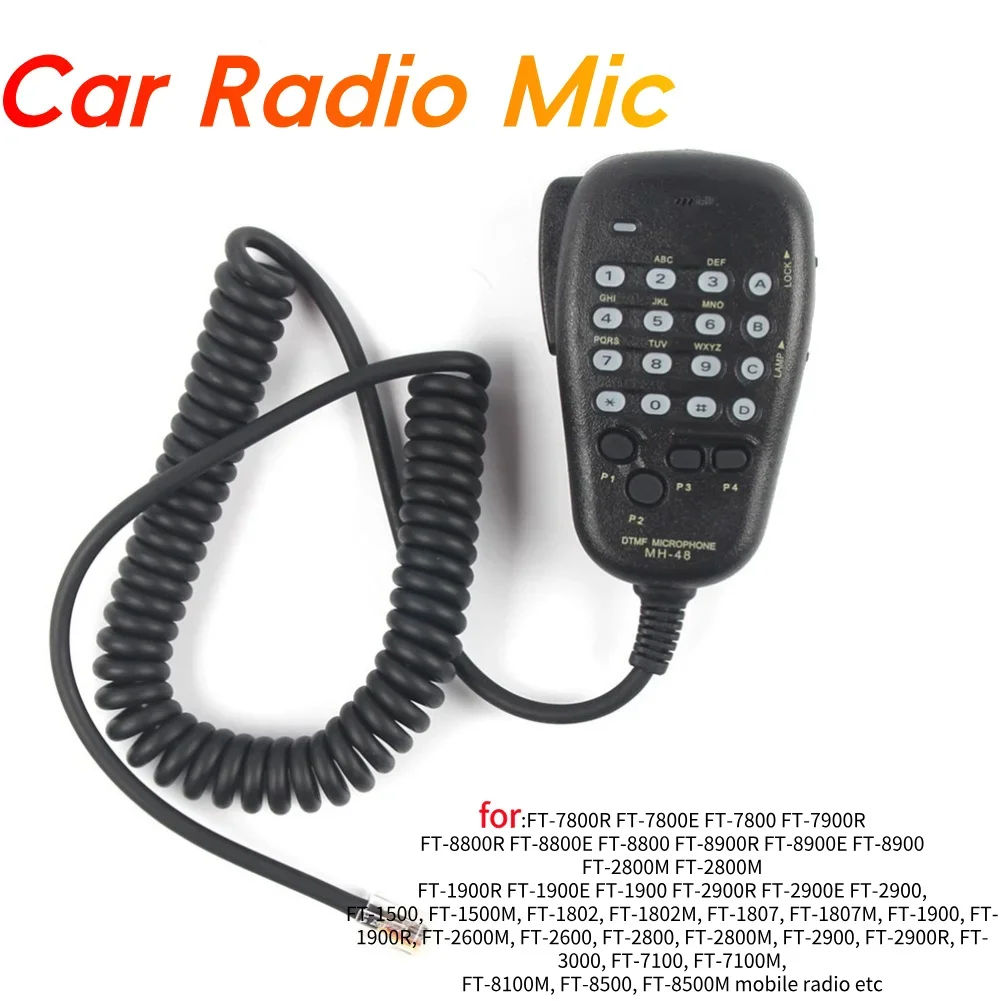 MH-48 Car Radio Mic 4 Programmable Keys 6 Pin DTMF Walkie Talkie Hand Microphone Radio Speaker Mic for Yaesu FT-8800R FT-8900R