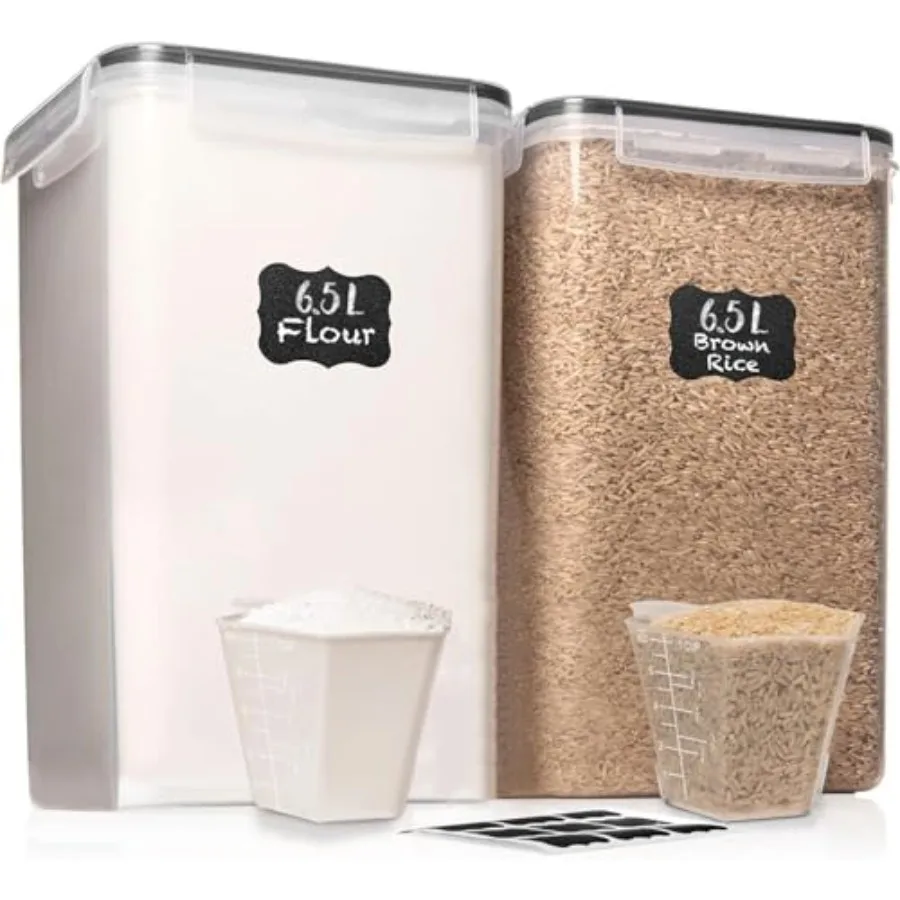 

PC [6.5L/ 0 Oz] Large Food Storage Containers with Lids Airtight BPA Free Plastic Kitchen and Pantry Storage Containers, Bulk S