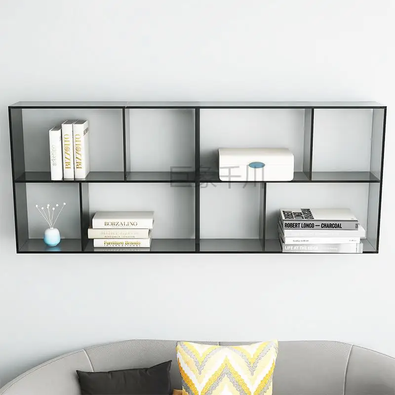 Small bookshelf wall household living room acrylic transparent bookcase simple floor shelf figure integrated storage