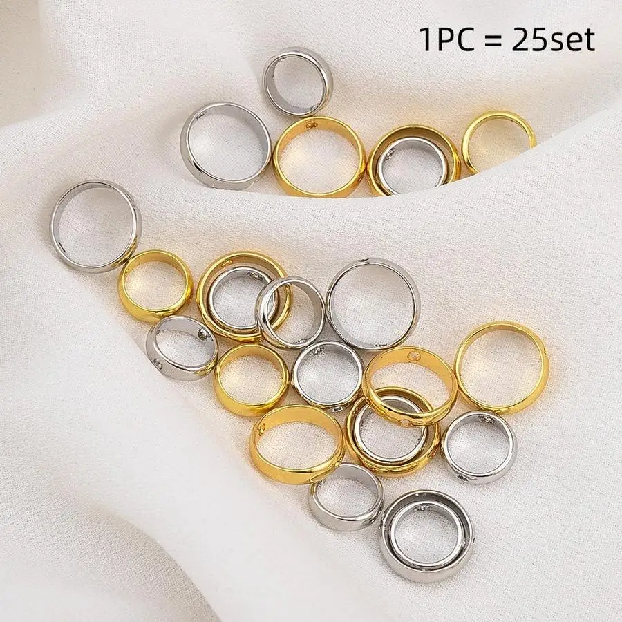 1/5/10/20/50/100pcs Items: Round Metal Copper Bead Rings with Double Holes, Double-Hole Ring for Necklaces, Bracelets, Round Bea