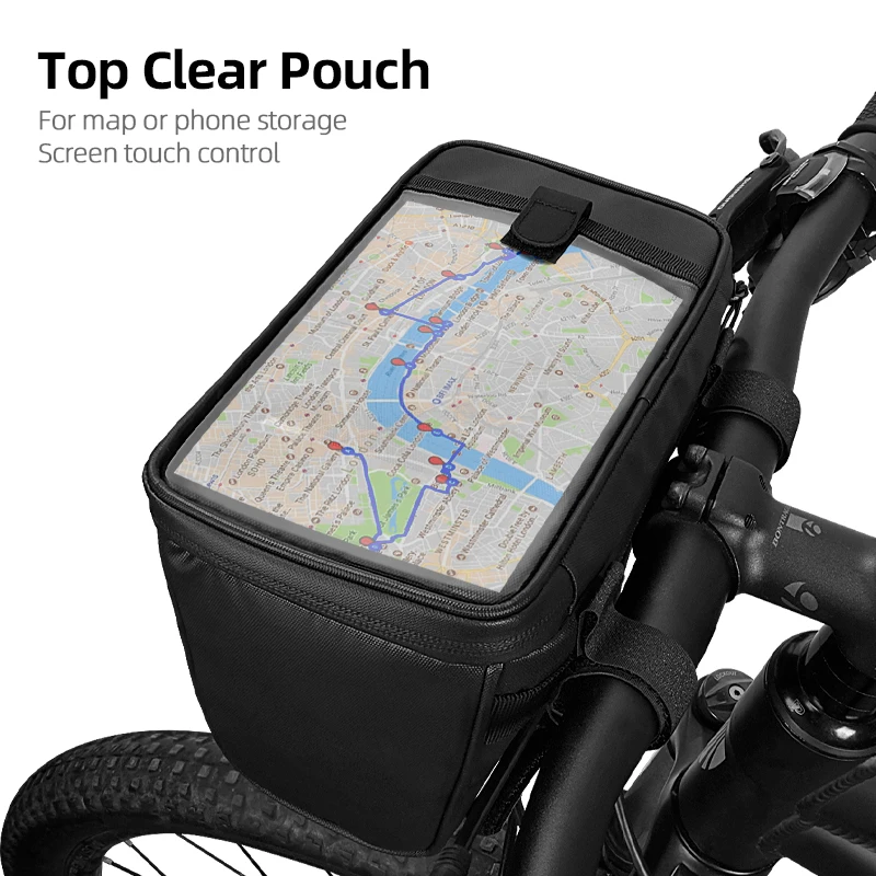 Sahoo Travel Series 112049 Waterproof Touchscreen Handlebar Bag Bicycle Cycling Headstock Pannier Basket Map Phone Camera Storag