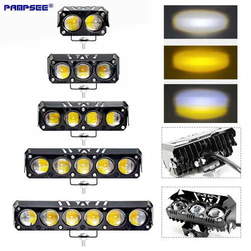 Imagen 1 del producto Faro LED para motocicleta, lente ojo de pez, luz auxiliar de alta potencia para coche, motocicleta, todoterreno, camión, lámpara antiniebla
