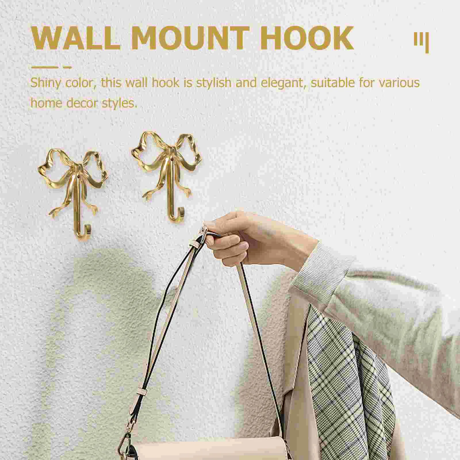 Bow Hook Multipurpose Hanger Coats Branch Clothe Polished Wall Mounted Bowknot Design up