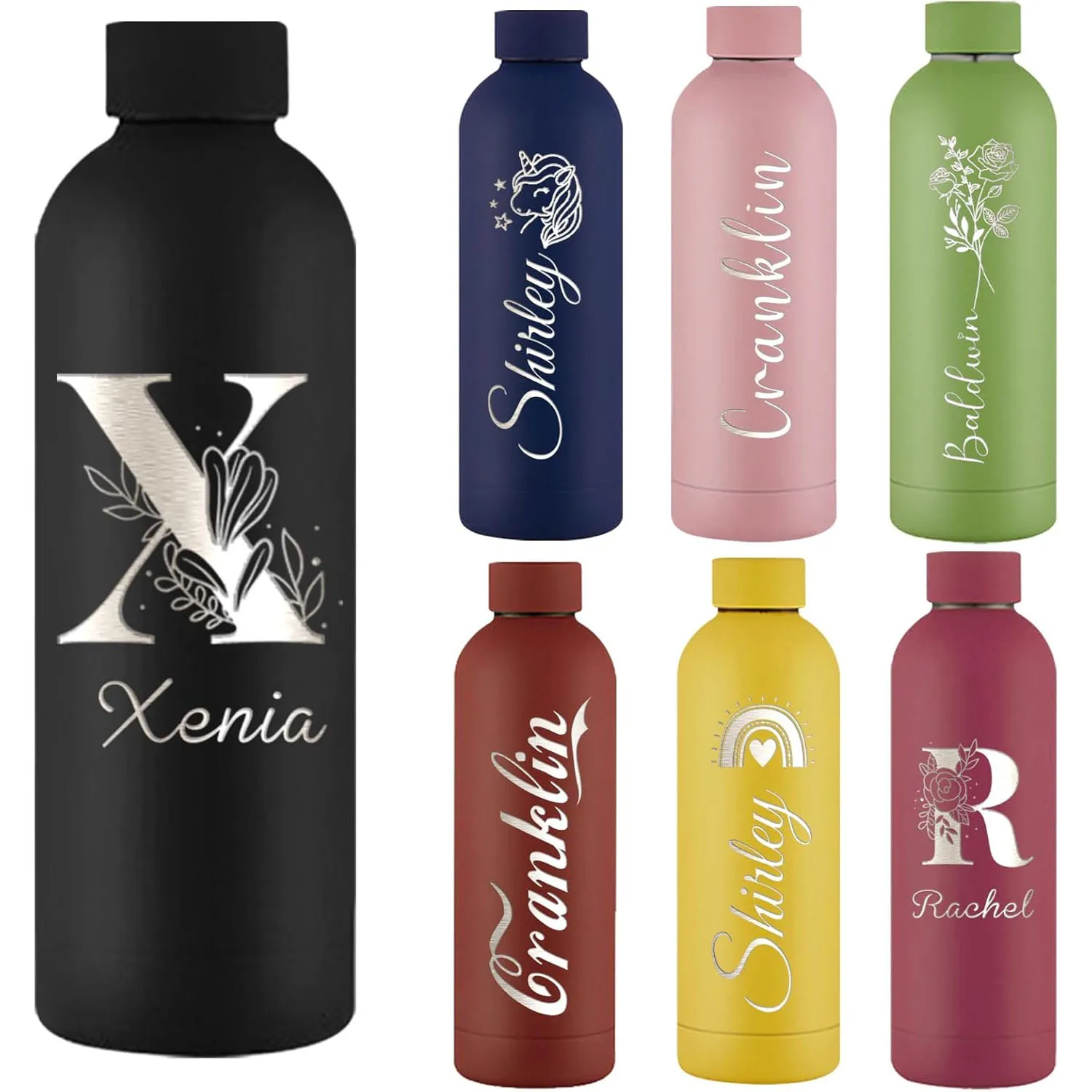 

Customizable Name Logo Stainless Steel Thermos Mug Personalized Bridesmaid Favor Insulated Portable Large Capacity Sports Bottle