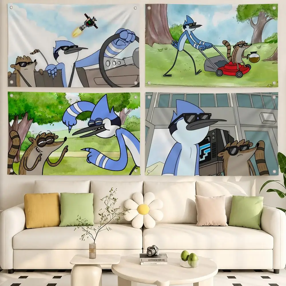 TV Series Regular Show Flags Flags, Room, Dormitory, Camping, Party, Home Decor Gifts