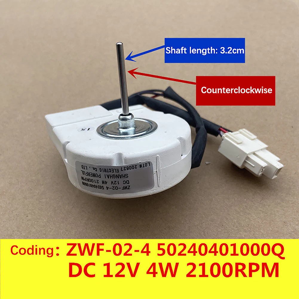DC12V 4W 2100RPM Refrigerator For Fan Motor ZWF-02-4 For Midea Fridge Cooling Part Metal 75x60mm Easy Install Replacement