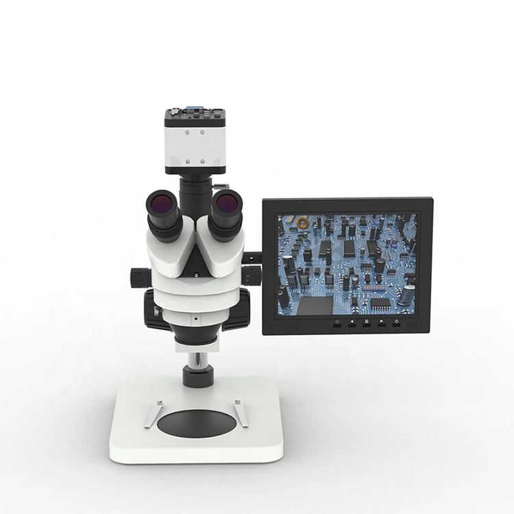 Microscópio estéreo trinocular de microscópio de alta definição com câmera VGA LCD para reparo de iPhone IC