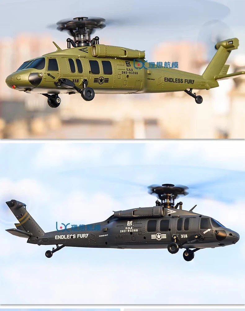 Black Hawk Rc Helicopter K200 Brushless 6 Channel Stunt Aileron Free Optical Flow Positioning 600mm Remote Control Adult Hobby