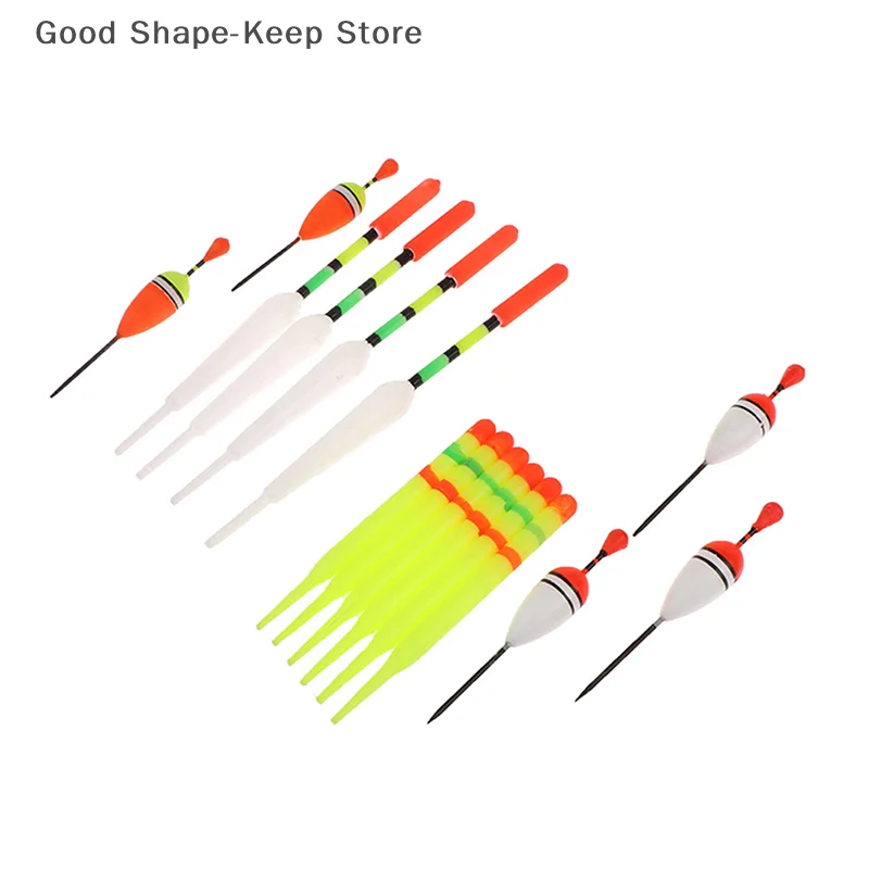 Fishing Float Set 15Pcs Professional Vertical Buoy With Glow Stick Multifunction Lure Float Fishing Tackle For Carp Fishing