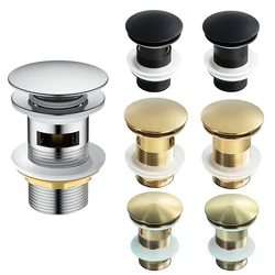 Tapones de drenaje emergentes de latón para lavabo de baño, con o sin orificio de desbordamiento, accesorios para grifos de baño