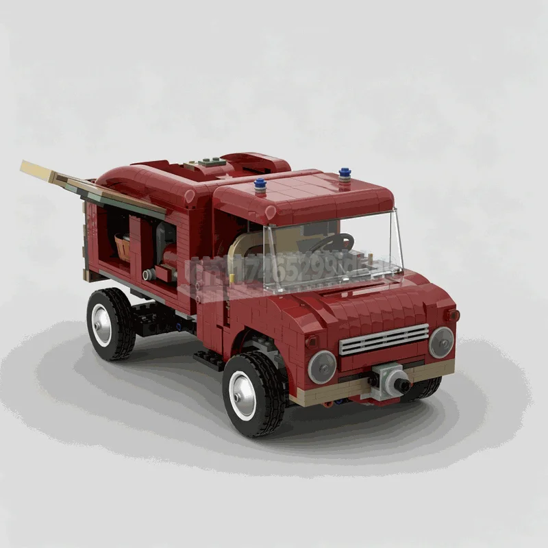 NEW 1164PCS Vintage Fire Rescue Truck Building Blocks Emergency Service Vehicle Model DIY Assembly Collection Display Toy Gift