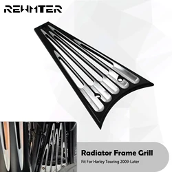 Motorcycle CNC Radiator Frame Grill Cover Black For Harley Touring Electra Street Glide Road King Road Glide FLHR FLHT 2008-2017