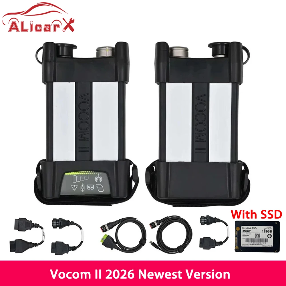 Vocom 2 II 88890400 Heavy Duty Truck Excavator Diagnostic OBD 2 Scanner Cable VOCOM2 Interface with SSD Diagnose Diagnostic Tool