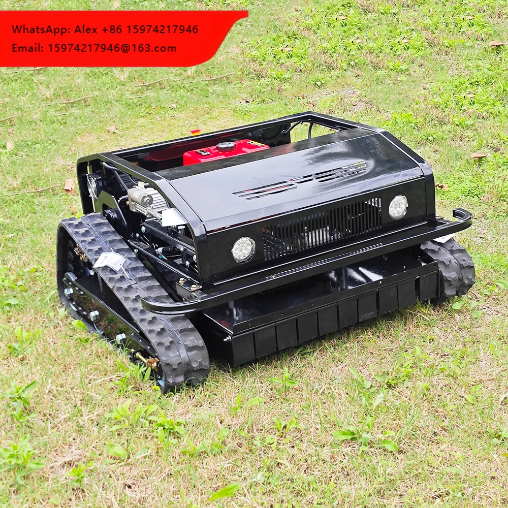 Door To Door Garden Mower All Terrain Mower Cutting Height Remote Control Crawler Lawn Mower For Sale