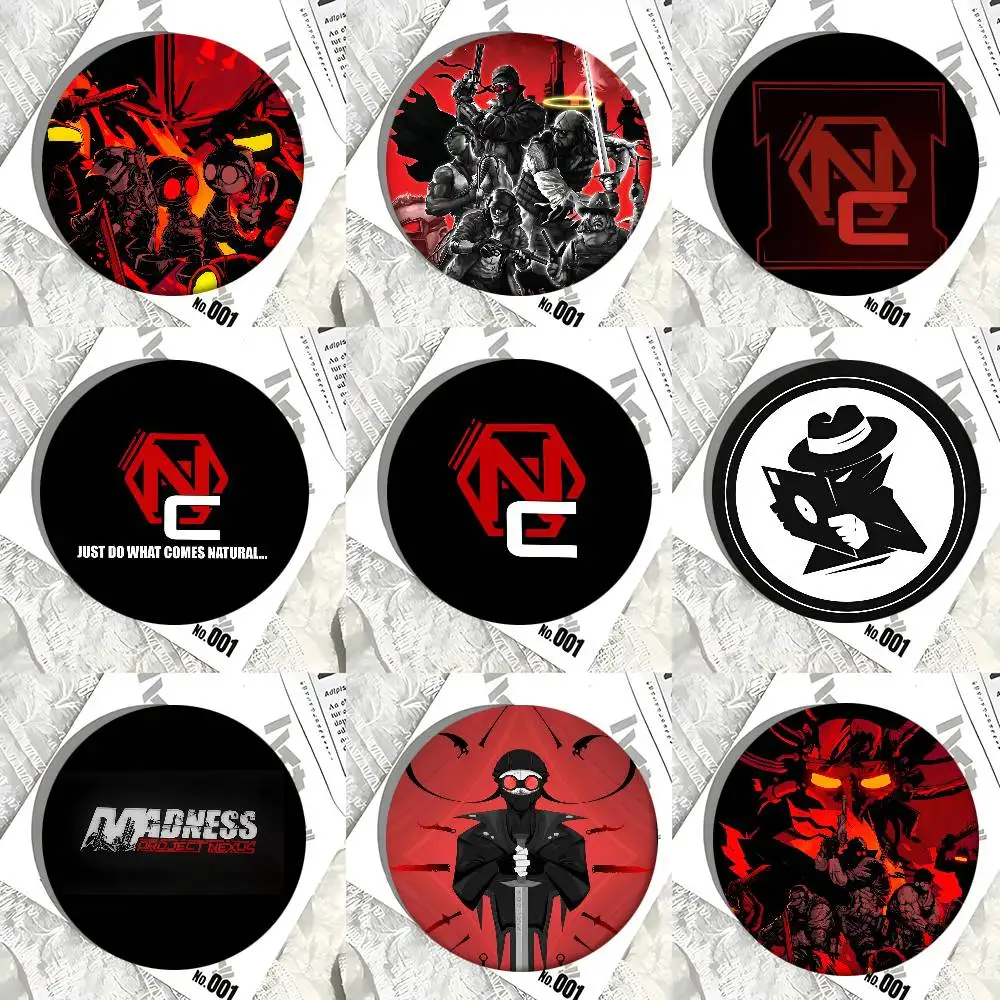 MADNESS Project Nexus Spielabzeichen, rundes Abzeichen, Weißblech, Münzbrosche, Kleidung, Rucksack, Zubehör, Anstecknadel