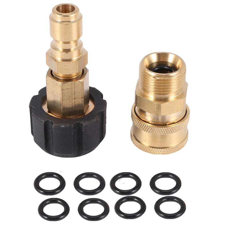 New Pressure Washer Adapter Set, Quick Connector, M22 14Mm Swivel To M22 Metric Fitting,M22-14 Swivel + 3/8 Inch Plug, 3/8 Inch