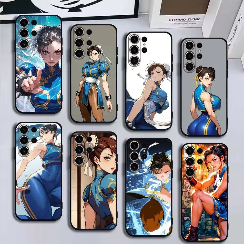 

Chun-Li Game S-Street-F-fighters Phone Case For SamsungS25,24,21,22,23,30,Ultra,20,Plus,Fe,Lite,Note,10,9,Soft Black Cover