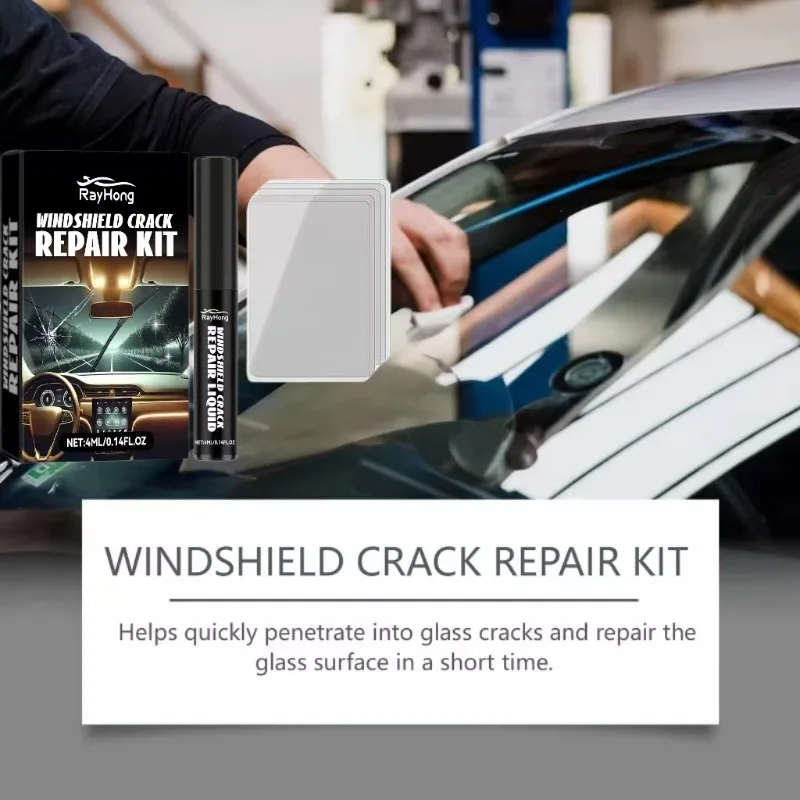 Front and Rear Glass Crack and Scratch Repair Tools Effective Repair Fluid for Car Windshield Cracks Transparent Maintenance