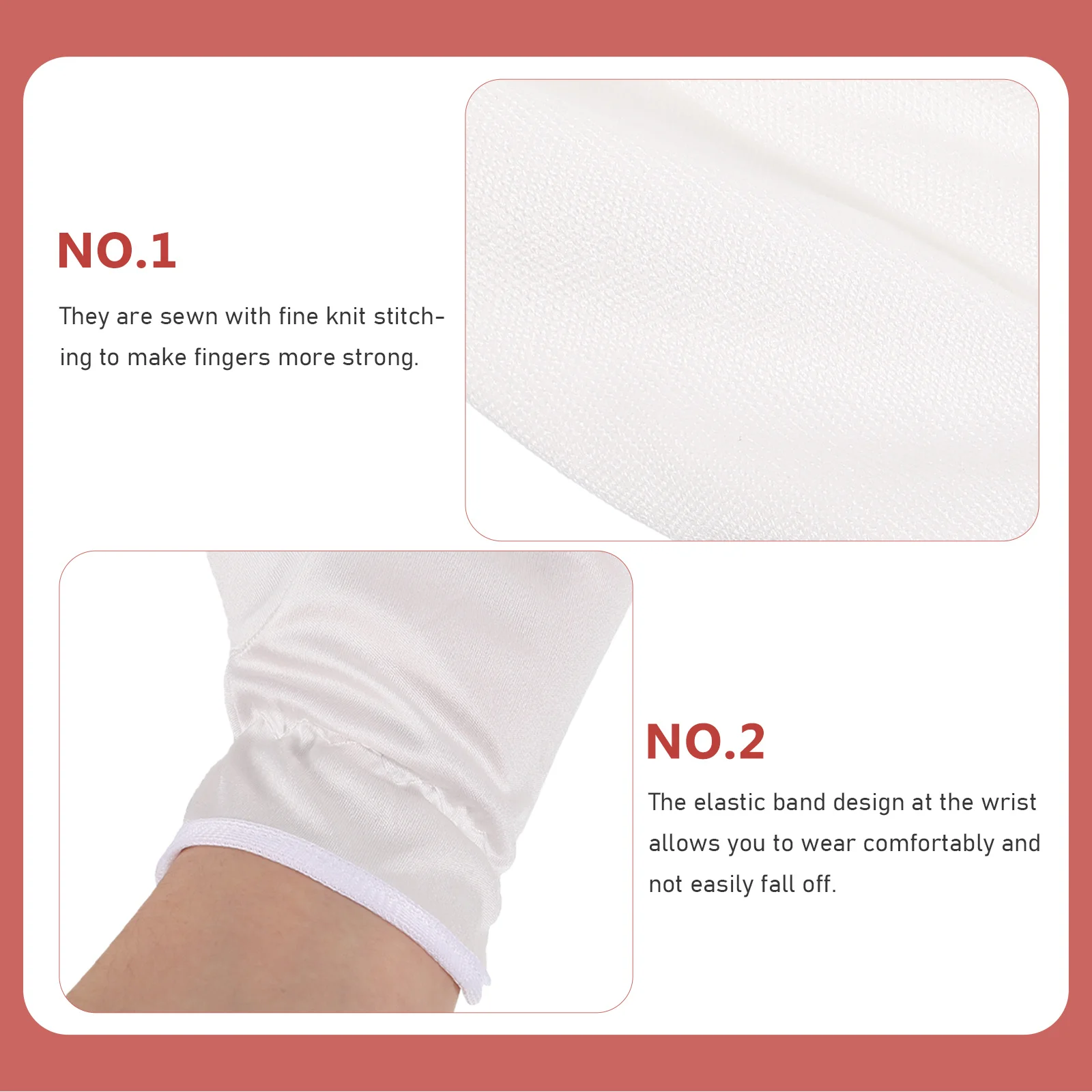 

6Pairs Cotton Jewelry Inspection Gloves Lightweight Breathable Stretchable Fit for Coin Handling Art Handling Work Gloves