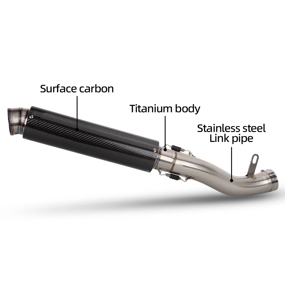 Slip on Line  Motorcycle ExhaustCarbon Titanium Alloy Muffler for HONDA CBR650R CBR650F CB650R CB650F 2014-2024 view 3