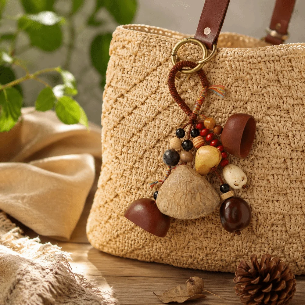 Forest Style Bell Bag Charm Portable Decor Bohemian Style Handmade Wind Chime Pendant Soothing Sound
