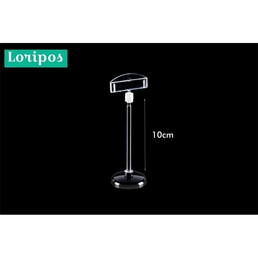 Clear Plastic Pc Rotatable Pop Table Sign Clip Paper Card Holder Stand Price Tag Display Desk Label Holder Clips