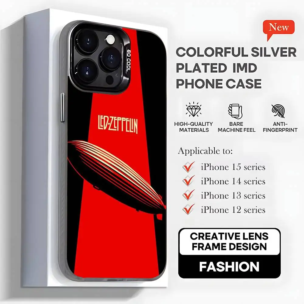 L-Led Z-Zeppelin Phone Case For iPhone 16,15,14,13,12,11,Mini,Pro,MAX,plus,Black Matte Shockproof Cover - Image 3