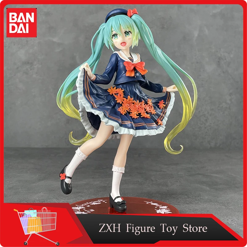 19cm Anime Taito Hatsune Miku Figure Maple Leaf Uniform 3rd Four Seasons Autumn Clothing Landscape Pvc Model Ornaments Toy Gift