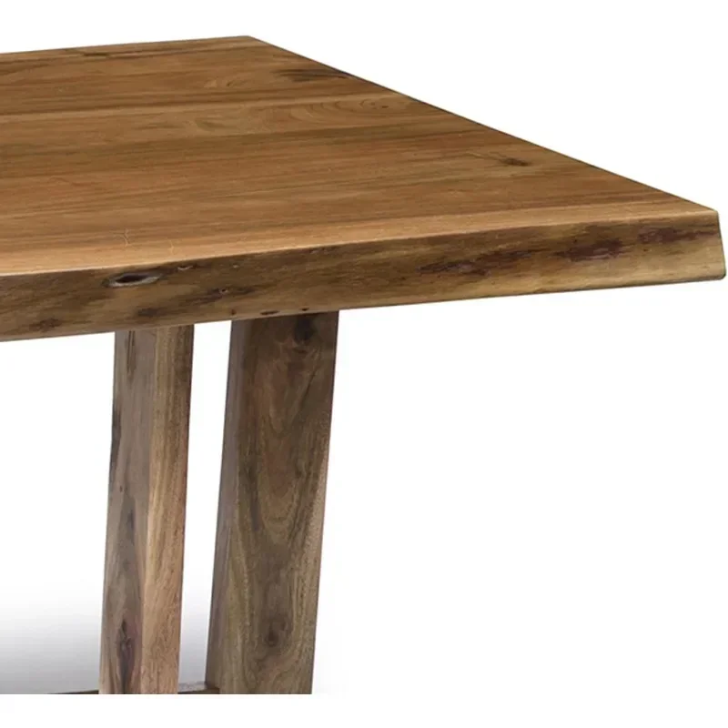 Grande table basse en bois avec bord vivant naturel, belle apparence de bord vivant, zara, design robuste assressenti