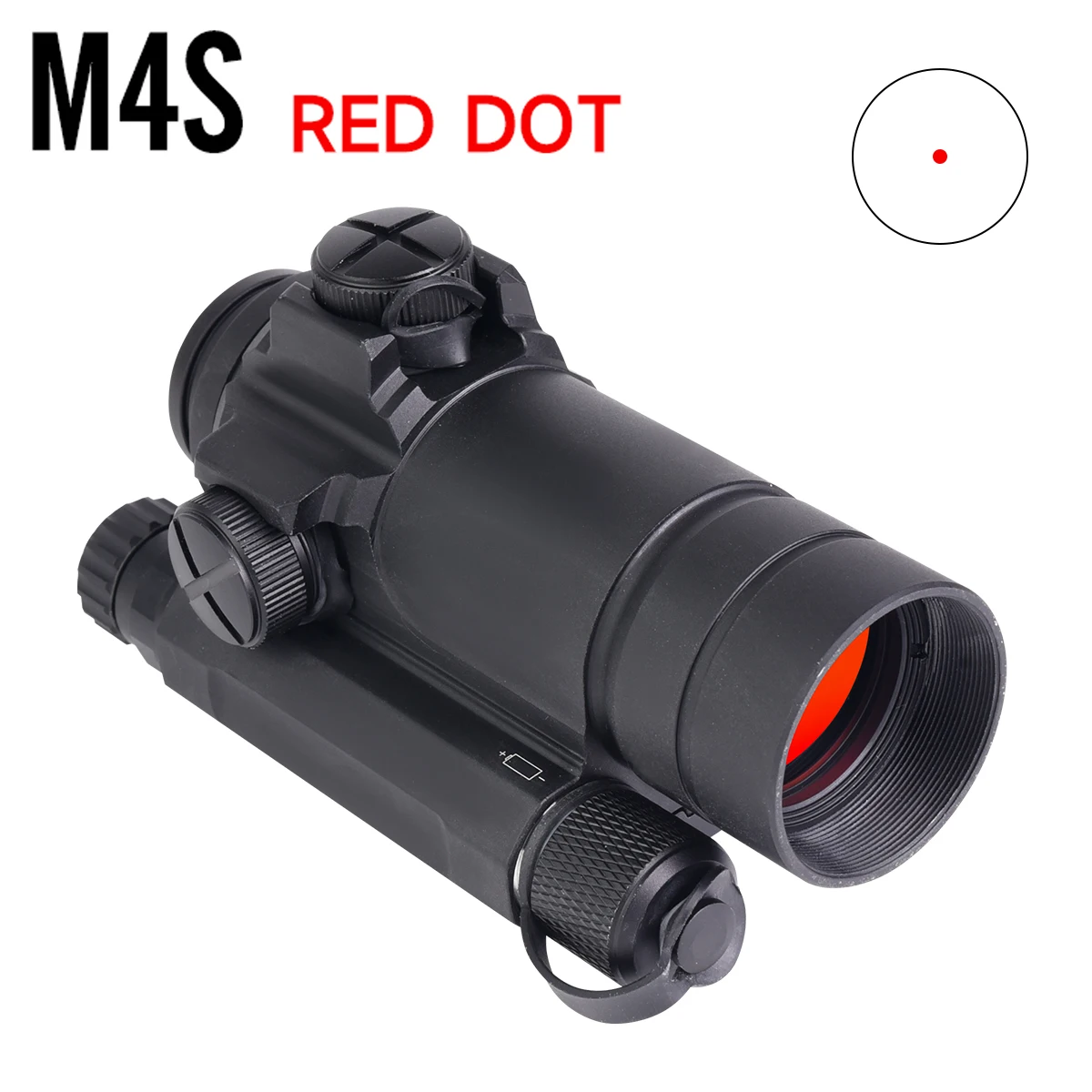Tactical M4S Red Dot Reflex Sight Replica Collimator Optics with Spacer and QRP2 Mount & Lens Hood Fits AR15 M4 20mm Mount