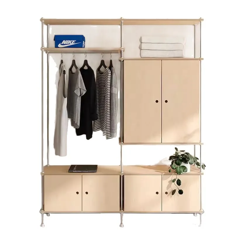 Birch ocean board wardrobe household bedroom hanger floor to ceiling cloakroom storage cabinet