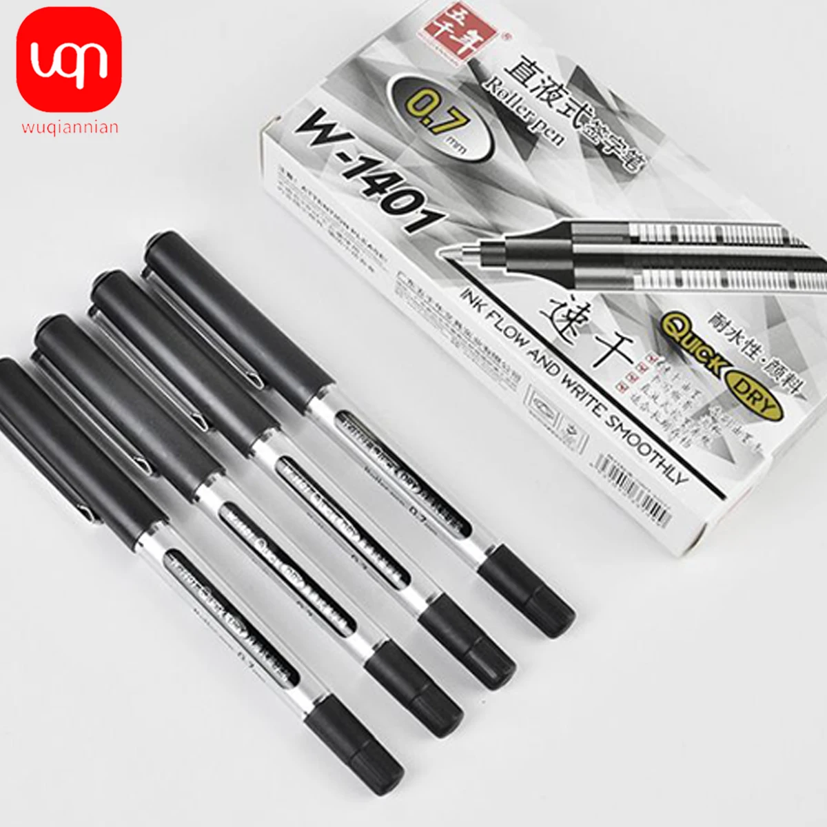 WQN-3/6/12PCS Rollerball Pens Straight Liquid Signature Pen Ink Quick Drying Gel Pen Writing To School Office