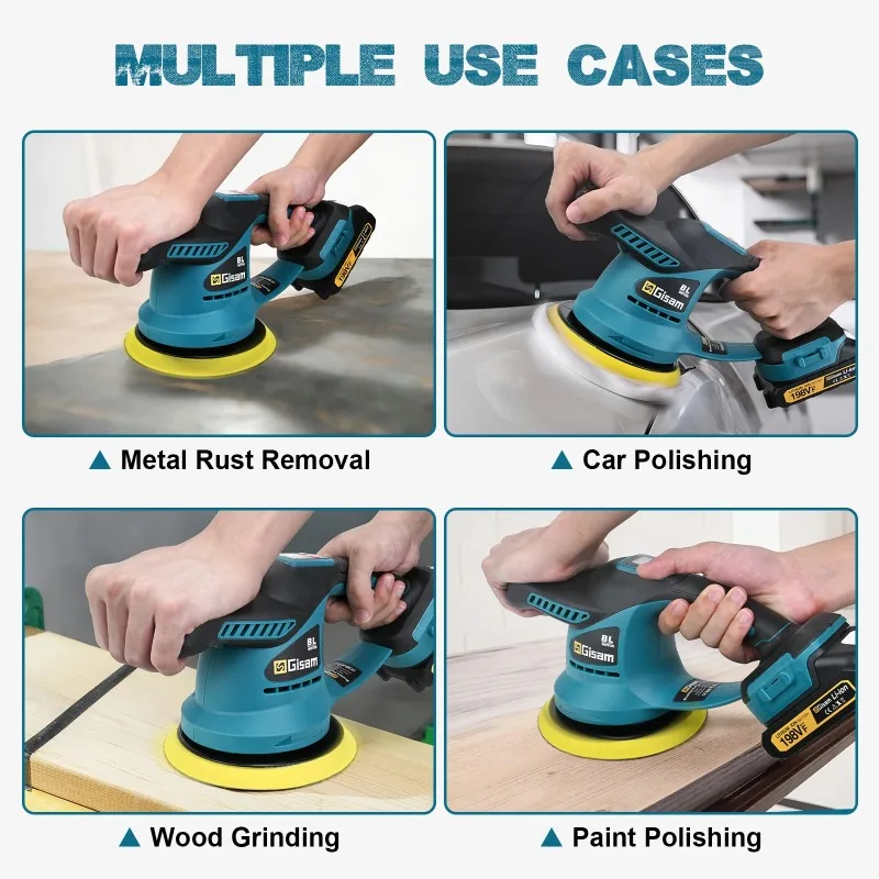 【Hot Item】 Brushless Electric Car Polisher 6Gear Cordless Auto Electric Waxing Sanding Sealing Glaze Tool For  18v Battery view 2