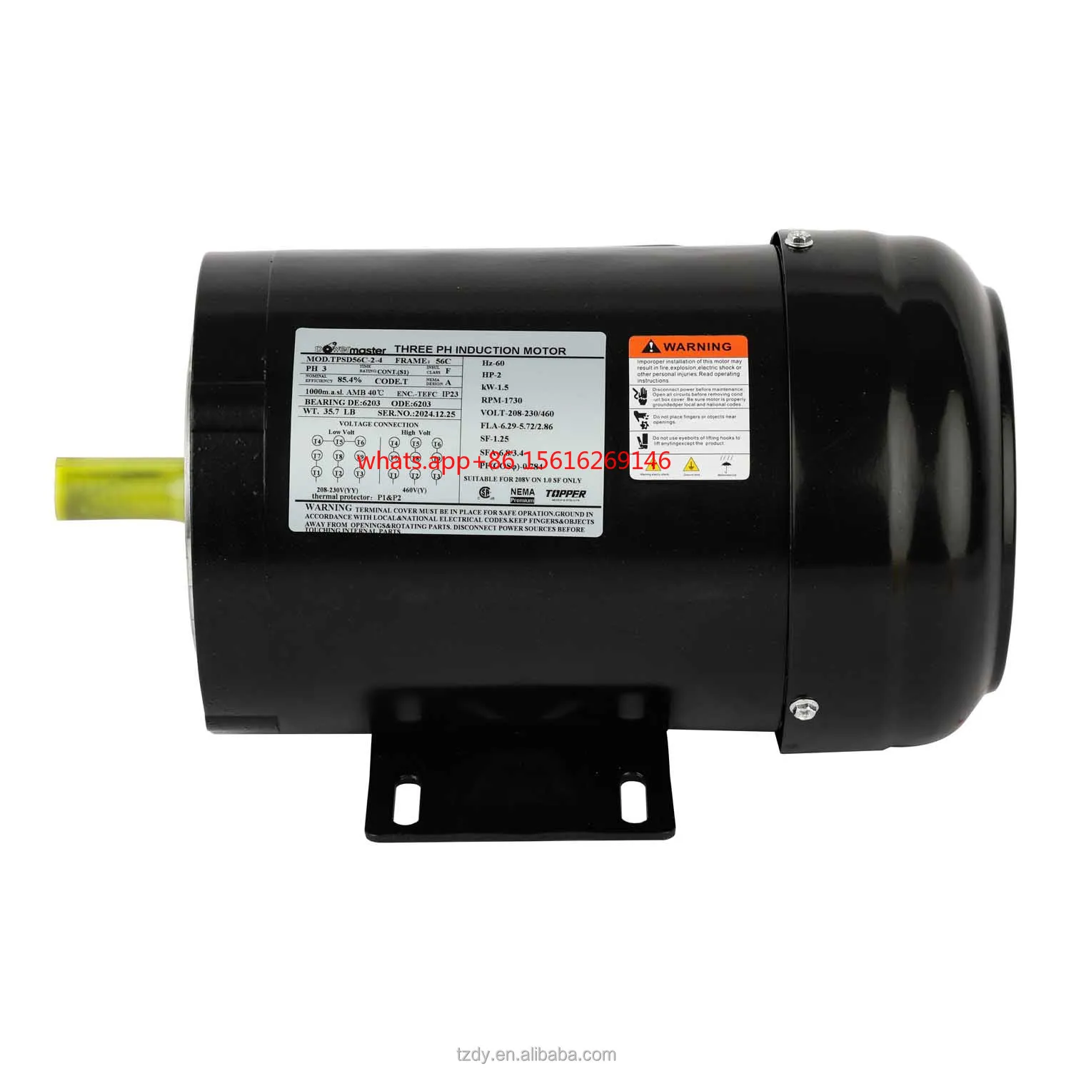 Moteur de pompe à eau à Induction monophasé 115/230V 60Hz, usine honnête, Nema 56J/56Y 0,5hp-2,5hp