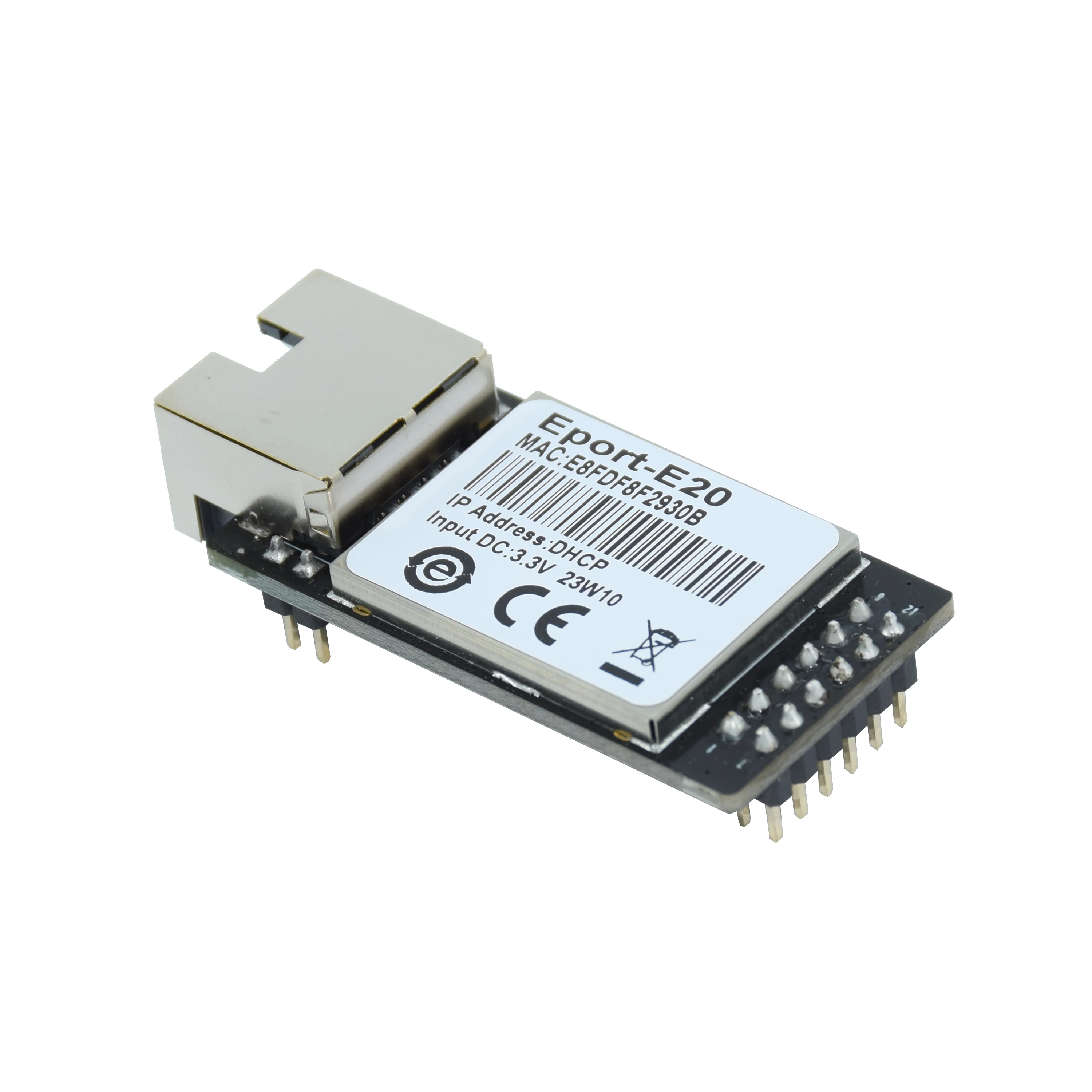 Eport-e20 porta do servidor de rede 3.3v ttl, serial para Ethernet módulo embutido, suporte a dispositivos iot, dhcp, tcp, ip, telnet, modbus