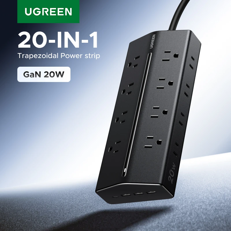 ugreen-fast-charger-20w-power-strip-16-ac-outlets-1-usb-c-3-usb-a-us-plug-extension-adapter-for-tablet-phone-overload-protection
