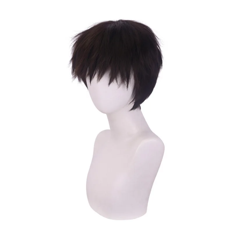Peluca Neon Genesis Evangelion EVA Shinji Ikari Peluca de cosplay Peluca corta negra y marrón para niños