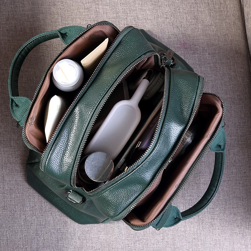 New Style Matte Cowhide Leather Simple and Versatile Handbag, Shoulder Bag, Crossbody Bag with Multiple Compartments, Large Capacity Pillow Bag, Women's Tote Bag