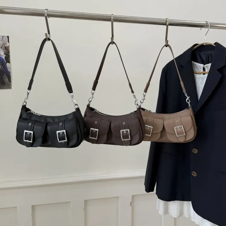 

Зима 2024 года 642, новая сумка подмышками, сумка на плечо на молнии, ретро сумка через плечо, багетная сумка-локомотив