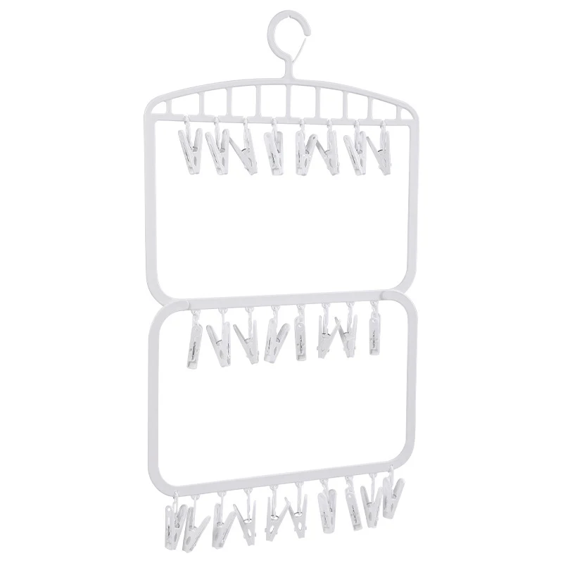 Tendedero de calcetines con 18/26 Clips, ropa interior, toalla de Saliva para bebé, ahorro de espacio, multifuncional, dormitorio doméstico, lavandería para estudiantes