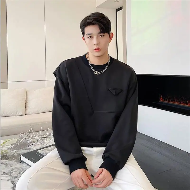 

Мужская осенне-зимняя новая однотонная куртка для отдыха с индивидуальным дизайном и трехмерным вырезом с круглым воротником, модная куртка большого размера